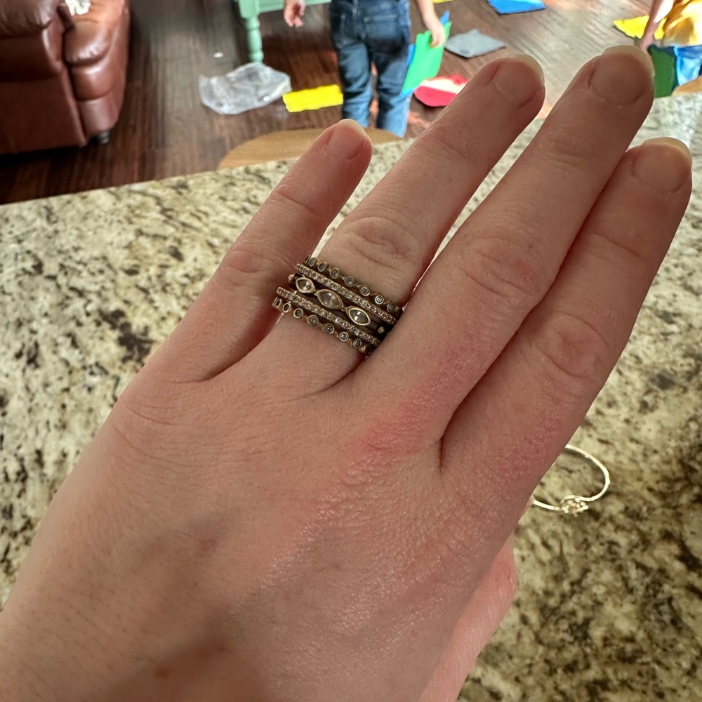 Size 7 Freida Rothman stack of five rings